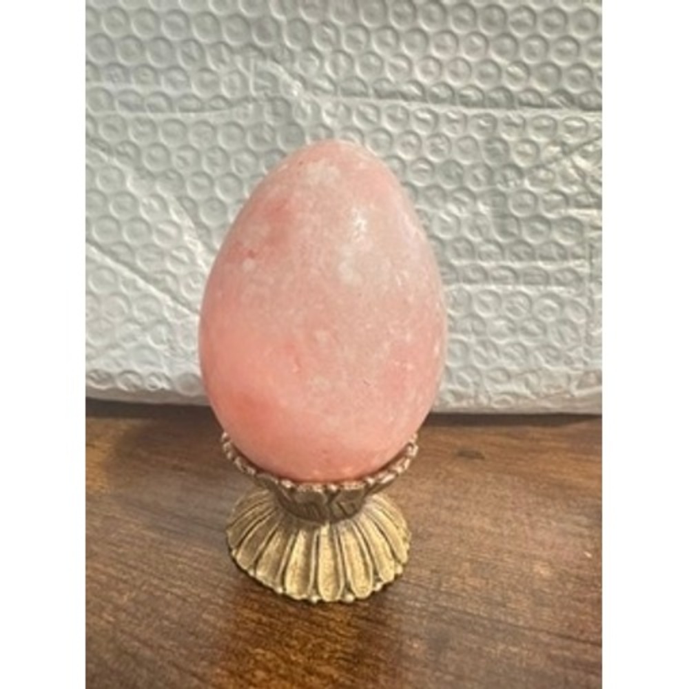 Pink Marble Egg Figurine  Stand not Included
